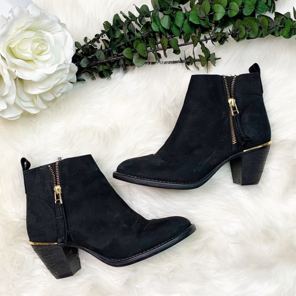 Steve Madden Black Suede Ankle Booties